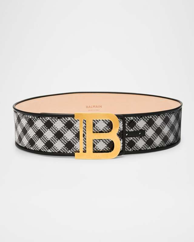 B-Logo Satin Sequin Wide Belt
